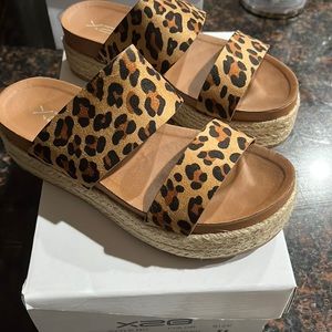 Leopard espadrille sandal
